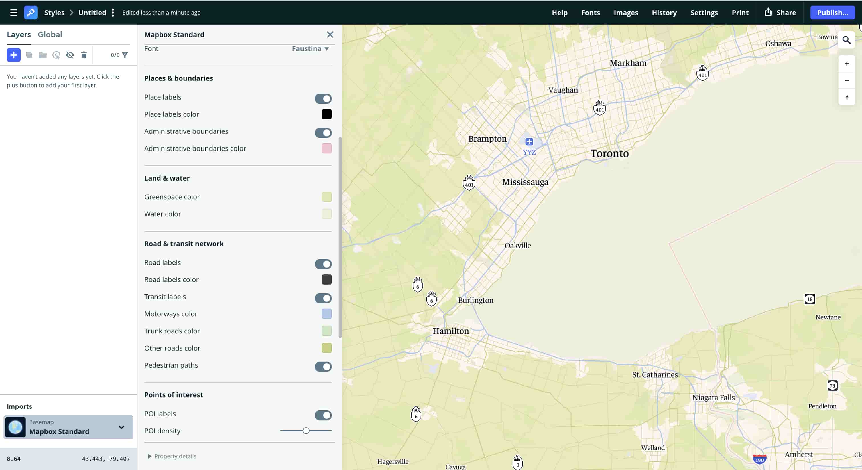 Tutorial exploration 9 – Experimenting with mapbox colours and road & transit network